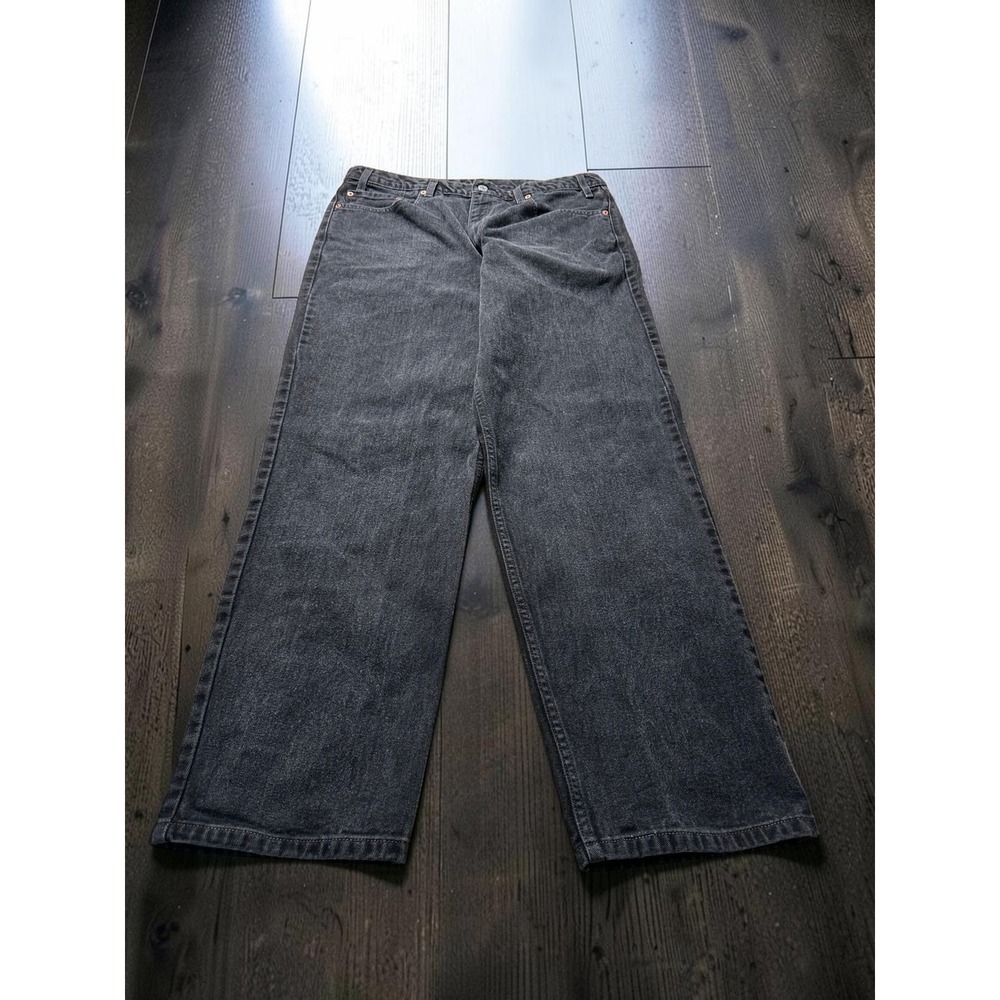 Levis 550 Relaxed Fit Jeans Mens 38x32 Faded Black Vintage 2002 Denim